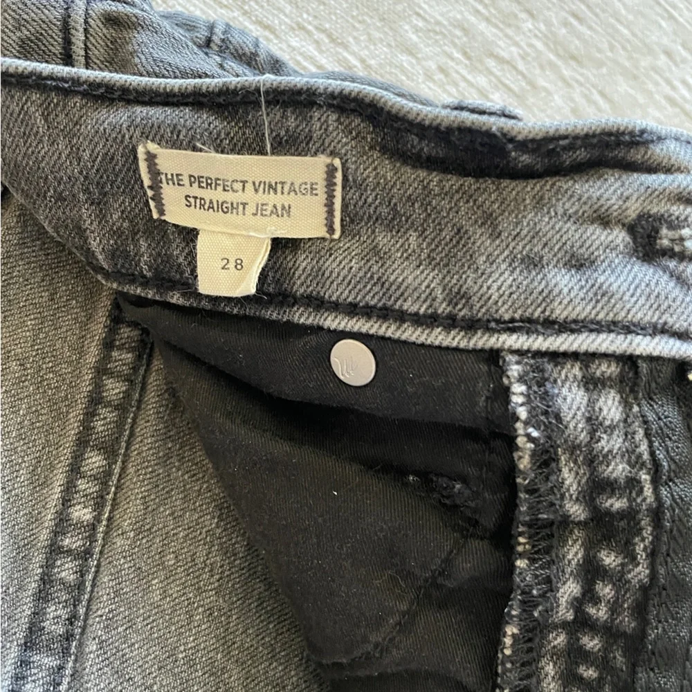 Madewell Straight Leg Jeans in Washed Black